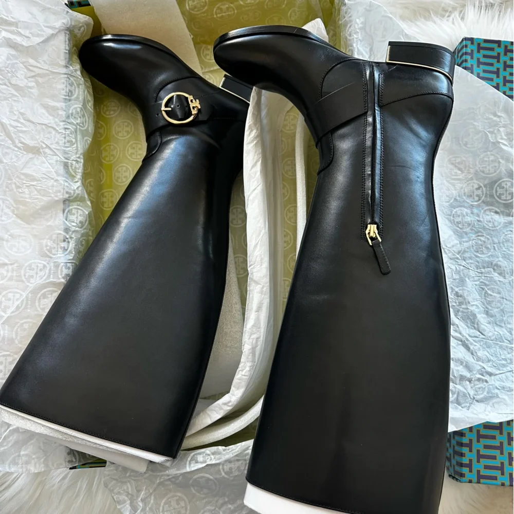 Tory Burch Sofia Buckled  Riding Boots - Extended Width